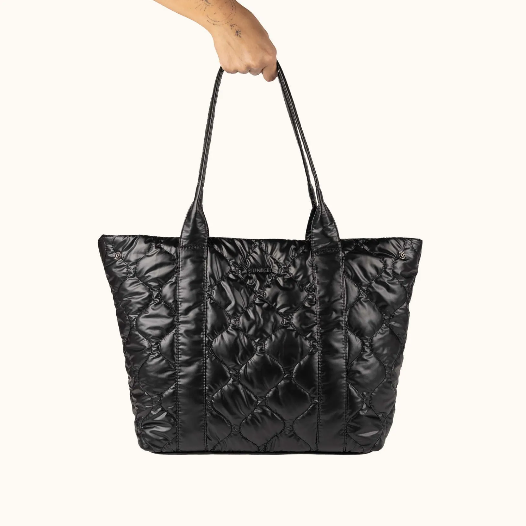 Mujer MUNICH Bolsos De Hombro|Colección Mujer<COVER FW25 SHOPPER C/BLACK