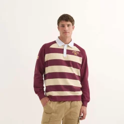 Hombre MUNICH Polos<Polo Stanford streetwear hombre de algodón orgánico burdeos